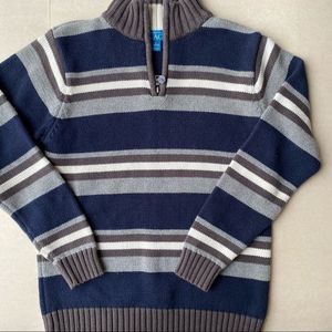 Children’s Place Navy/Tan/Cream Half zip Sweater
